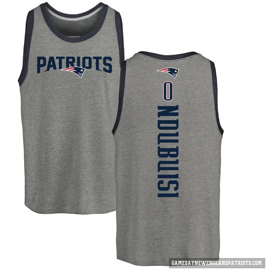 Men's ＃0 Haggai Ndubuisi New England Patriots Ash Backer Tank Top