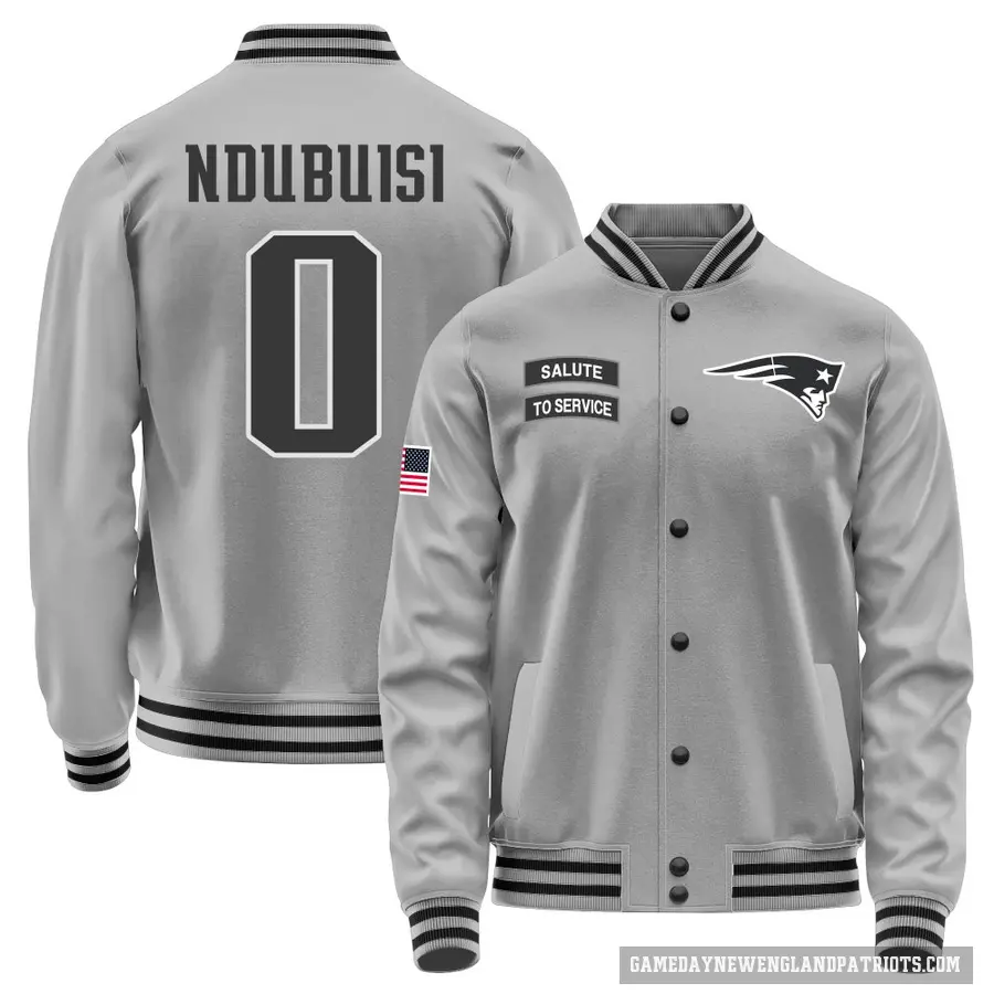 Men's ＃0 Haggai Ndubuisi New England Patriots Gray Salute to Service Performance Jacket