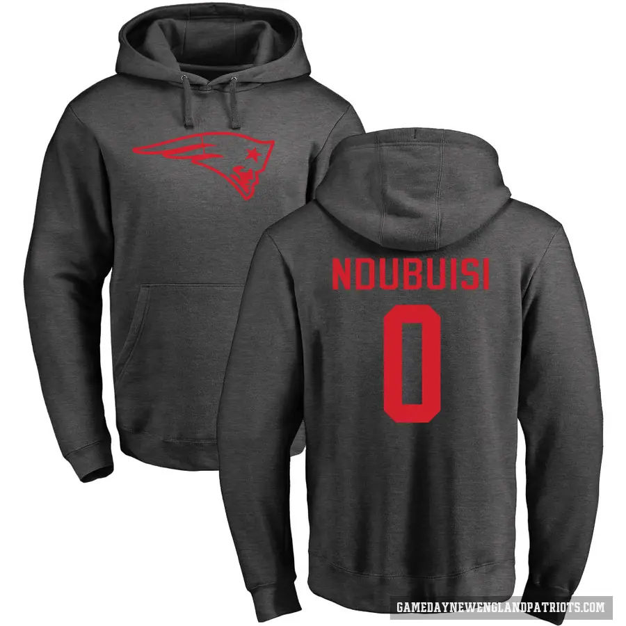 Men's ＃0 Haggai Ndubuisi New England Patriots Pro Line by Branded Ash One Color Pullover Hoodie