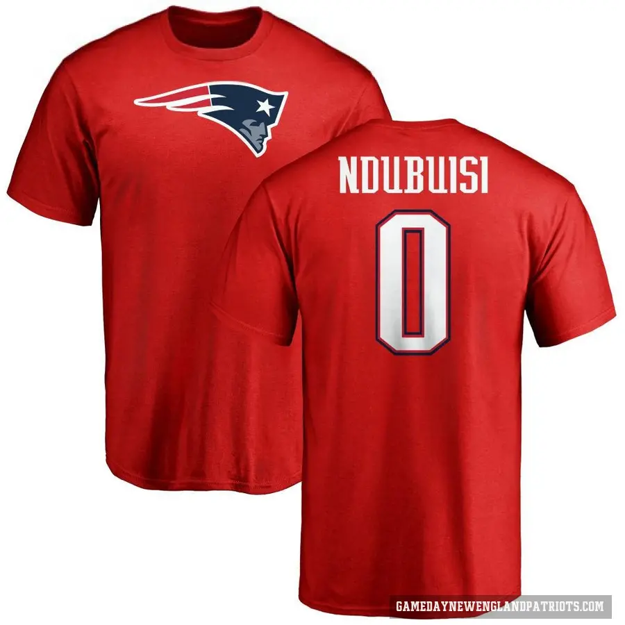 Men's ＃0 Haggai Ndubuisi New England Patriots Red Logo T-Shirt