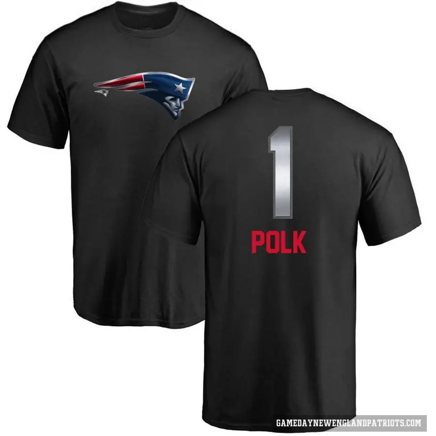 Men's ＃1 Ja'Lynn Polk New England Patriots Black Midnight Mascot T-Shirt