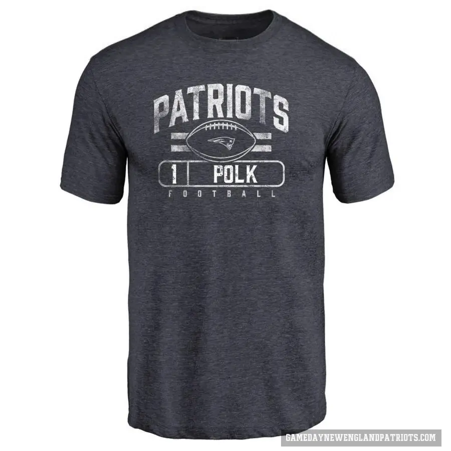 Men's ＃1 Ja'Lynn Polk New England Patriots Navy Flanker T-Shirt