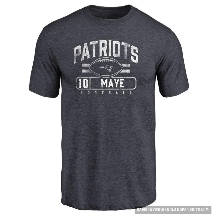 Men's ＃10 Drake Maye New England Patriots Navy Flanker T-Shirt