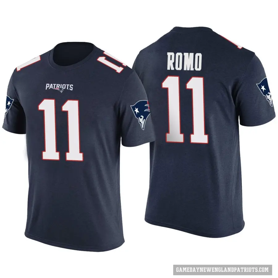 Men's ＃11 John Parker Romo New England Patriots Navy Color Rush T-Shirt