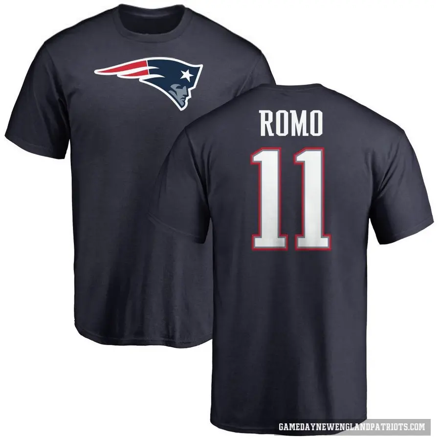 Men's ＃11 John Parker Romo New England Patriots Navy Logo T-Shirt