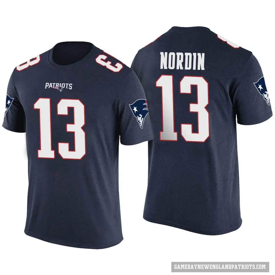 Men's ＃13 Quinn Nordin New England Patriots Navy Color Rush T-Shirt