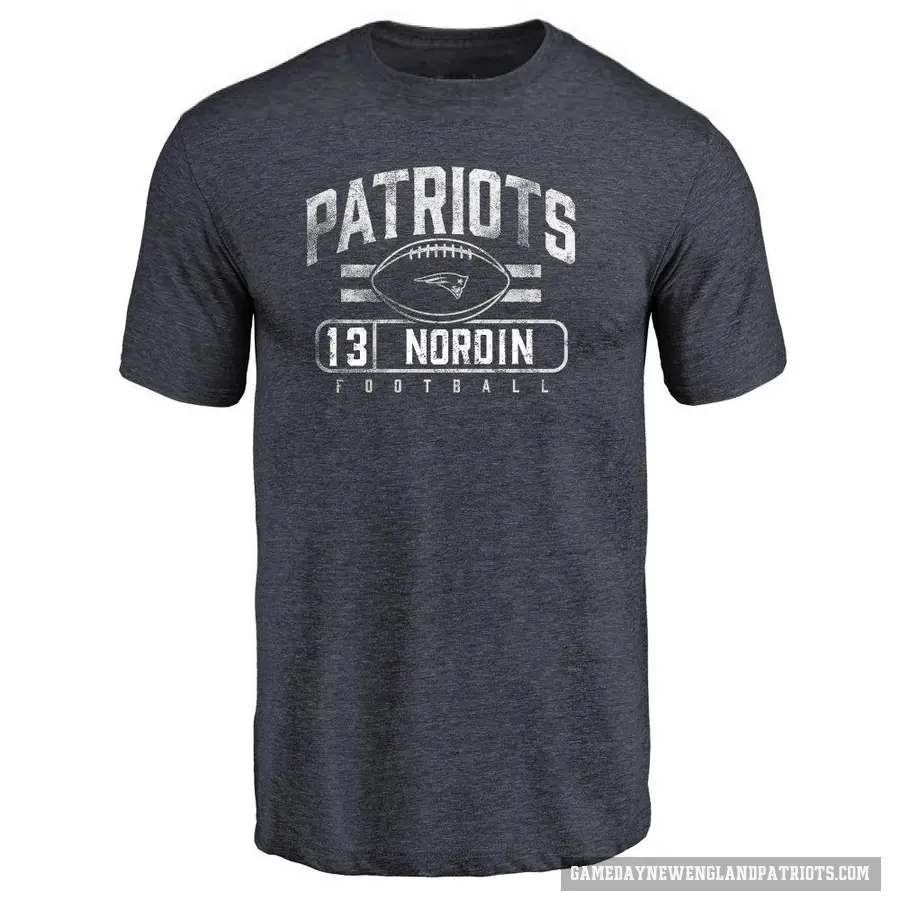 Men's ＃13 Quinn Nordin New England Patriots Navy Flanker T-Shirt