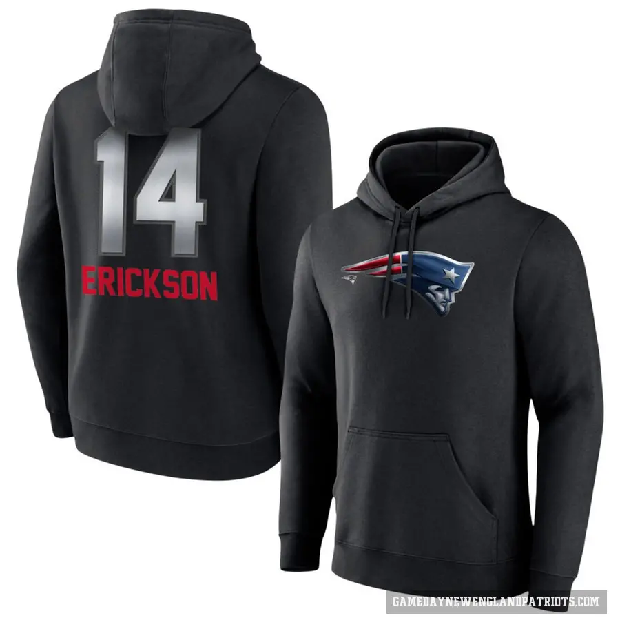 Men's ＃14 Alex Erickson New England Patriots Black Midnight Mascot Pullover Hoodie