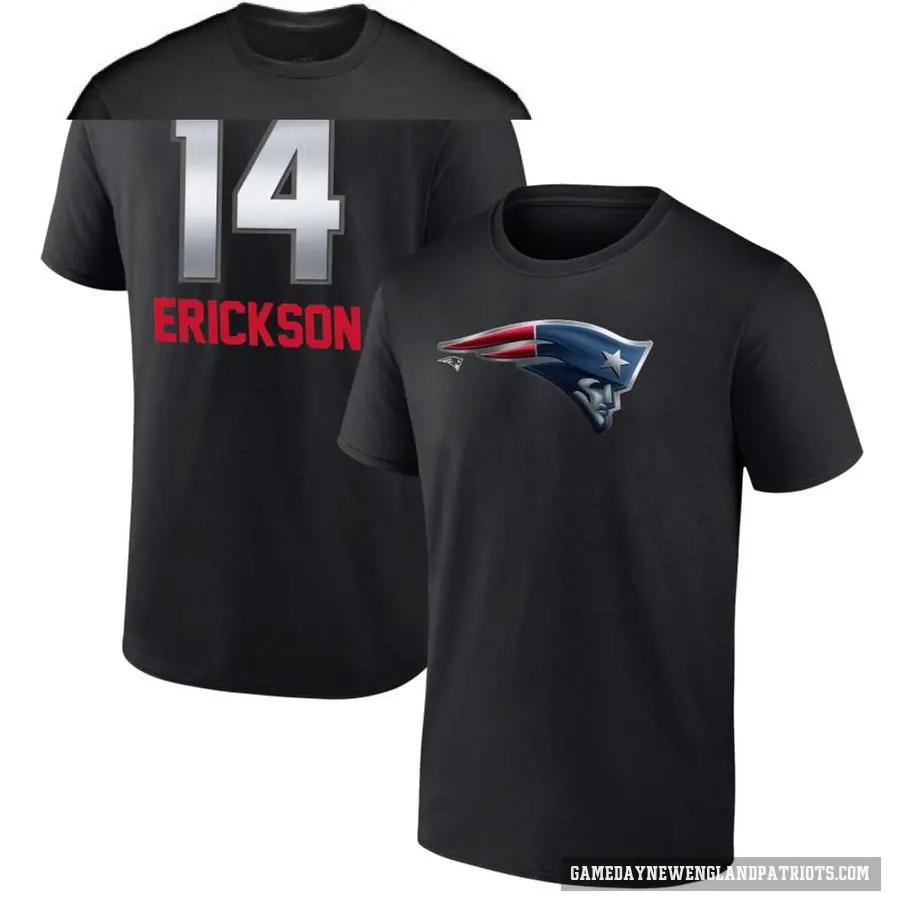 Men's ＃14 Alex Erickson New England Patriots Black Midnight Mascot T-Shirt