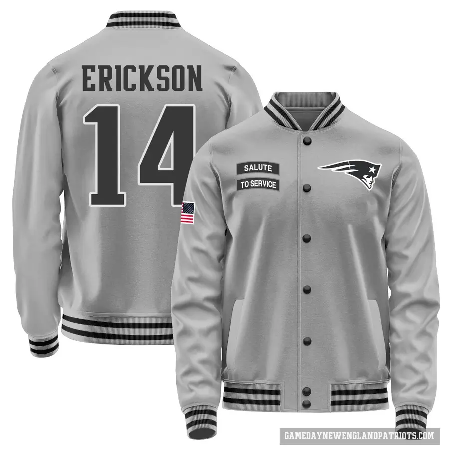 Men's ＃14 Alex Erickson New England Patriots Gray Salute to Service Performance Jacket