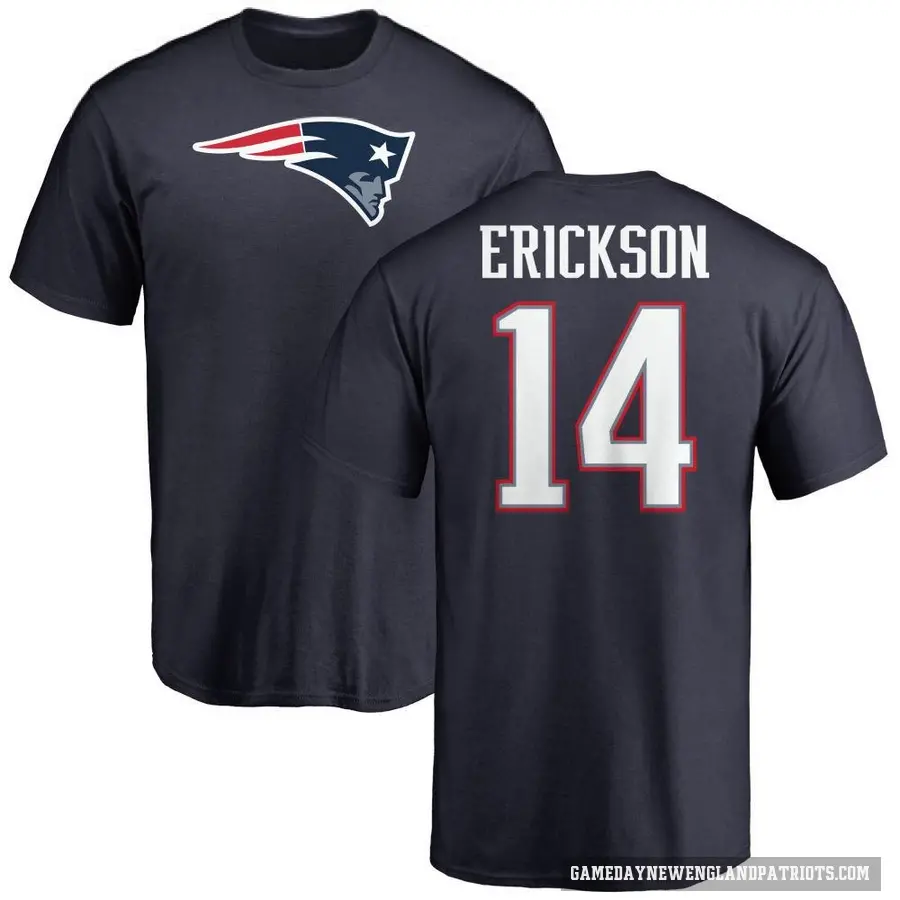 Men's ＃14 Alex Erickson New England Patriots Navy Logo T-Shirt