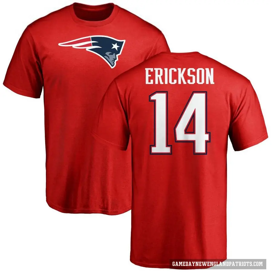 Men's ＃14 Alex Erickson New England Patriots Red Logo T-Shirt