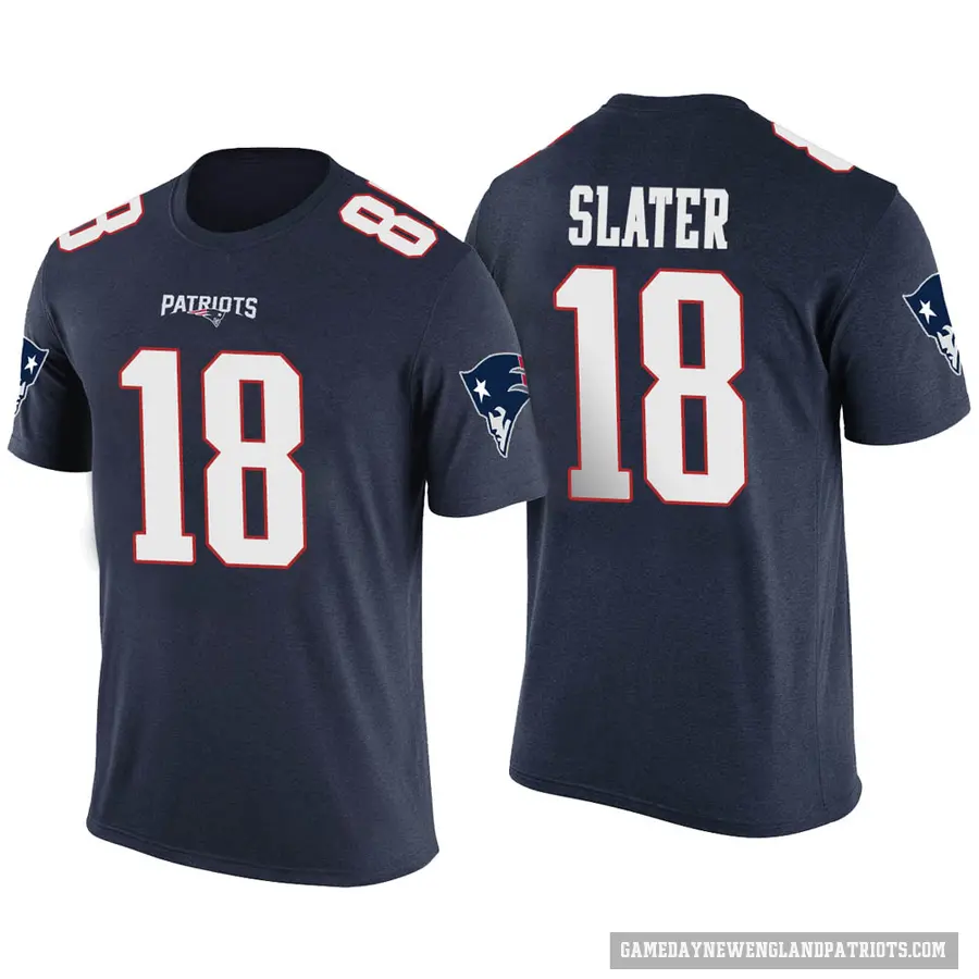 Men's ＃18 Matthew Slater New England Patriots Navy Color Rush T-Shirt