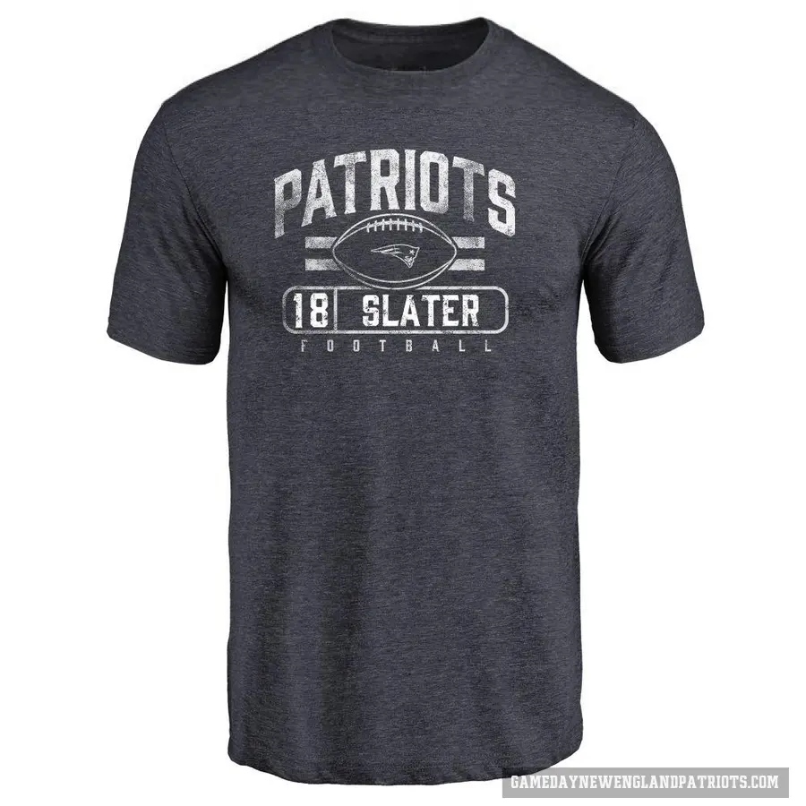 Men's ＃18 Matthew Slater New England Patriots Navy Flanker T-Shirt