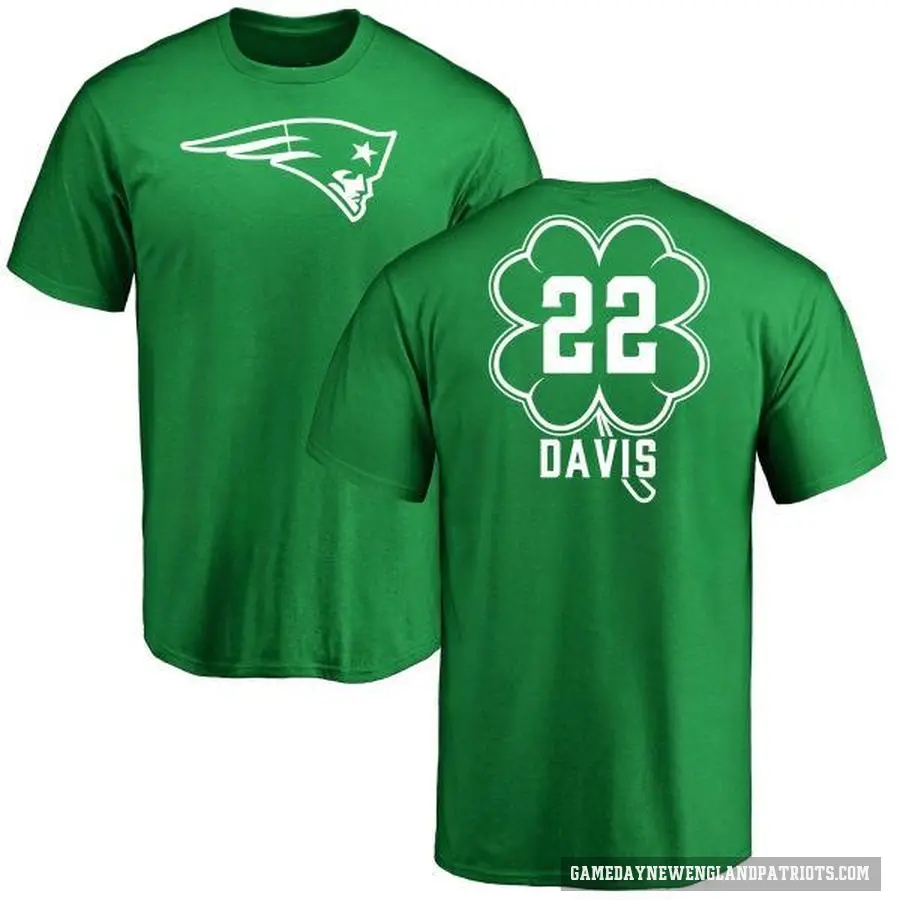 Men's ＃22 Cody Davis New England Patriots Green St. Patrick's Day T-Shirt