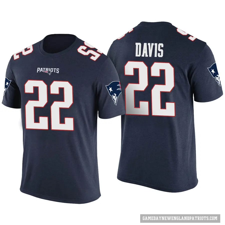 Men's ＃22 Cody Davis New England Patriots Navy Color Rush T-Shirt