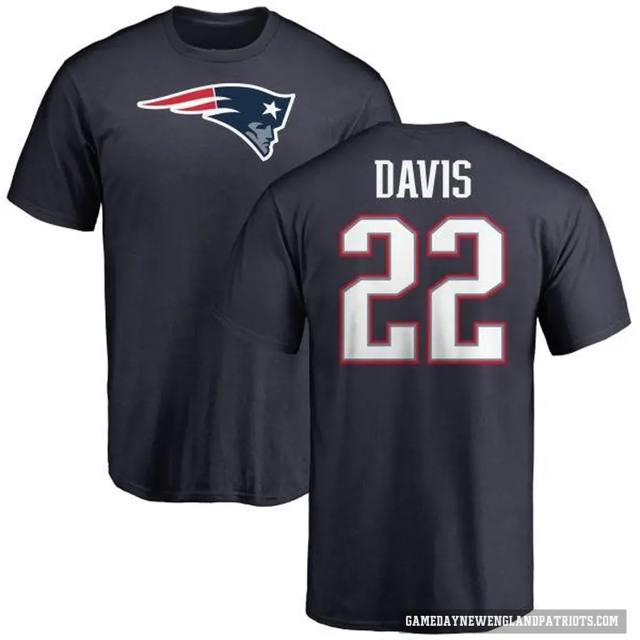 Men's ＃22 Cody Davis New England Patriots Navy Logo T-Shirt