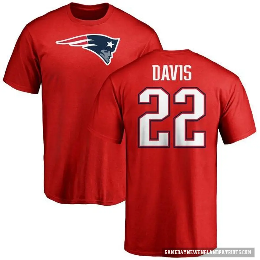 Men's ＃22 Cody Davis New England Patriots Red Logo T-Shirt