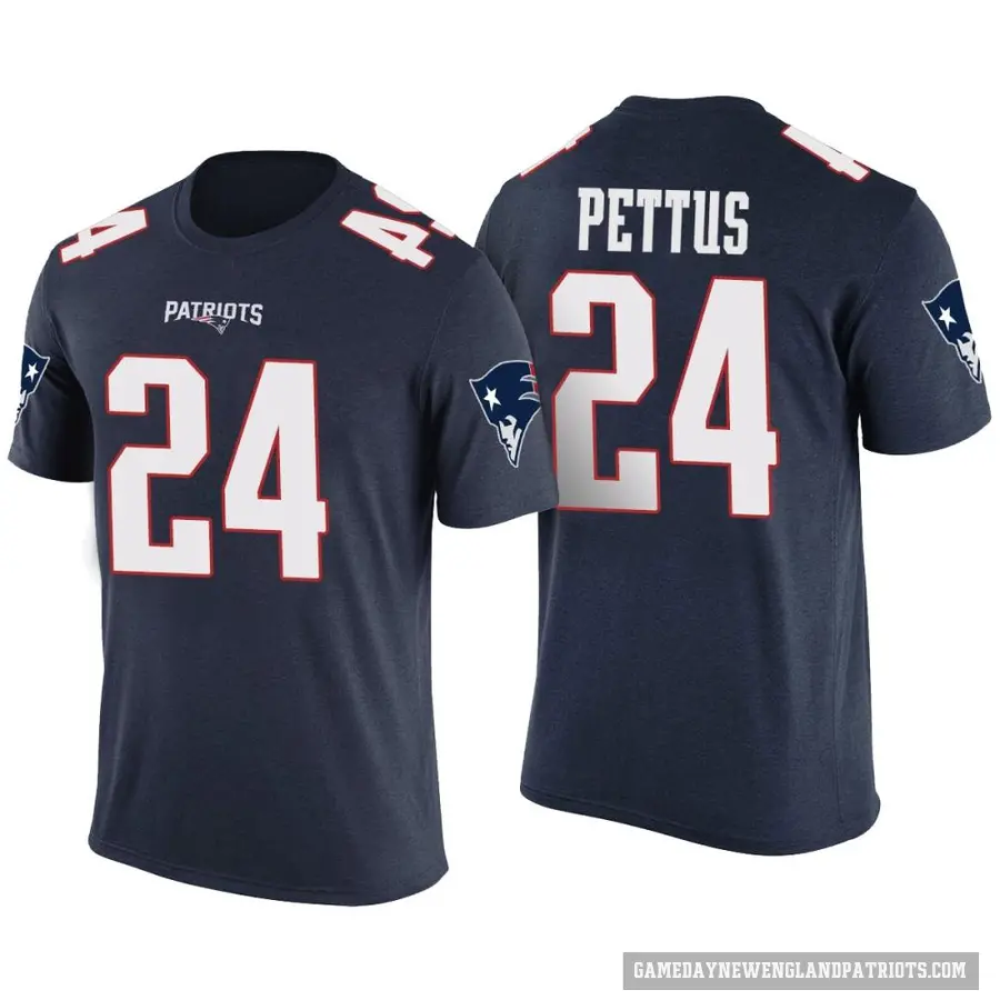 Men's ＃24 Dell Pettus New England Patriots Navy Color Rush T-Shirt