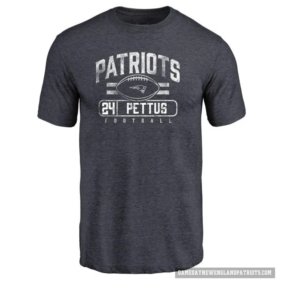 Men's ＃24 Dell Pettus New England Patriots Navy Flanker T-Shirt