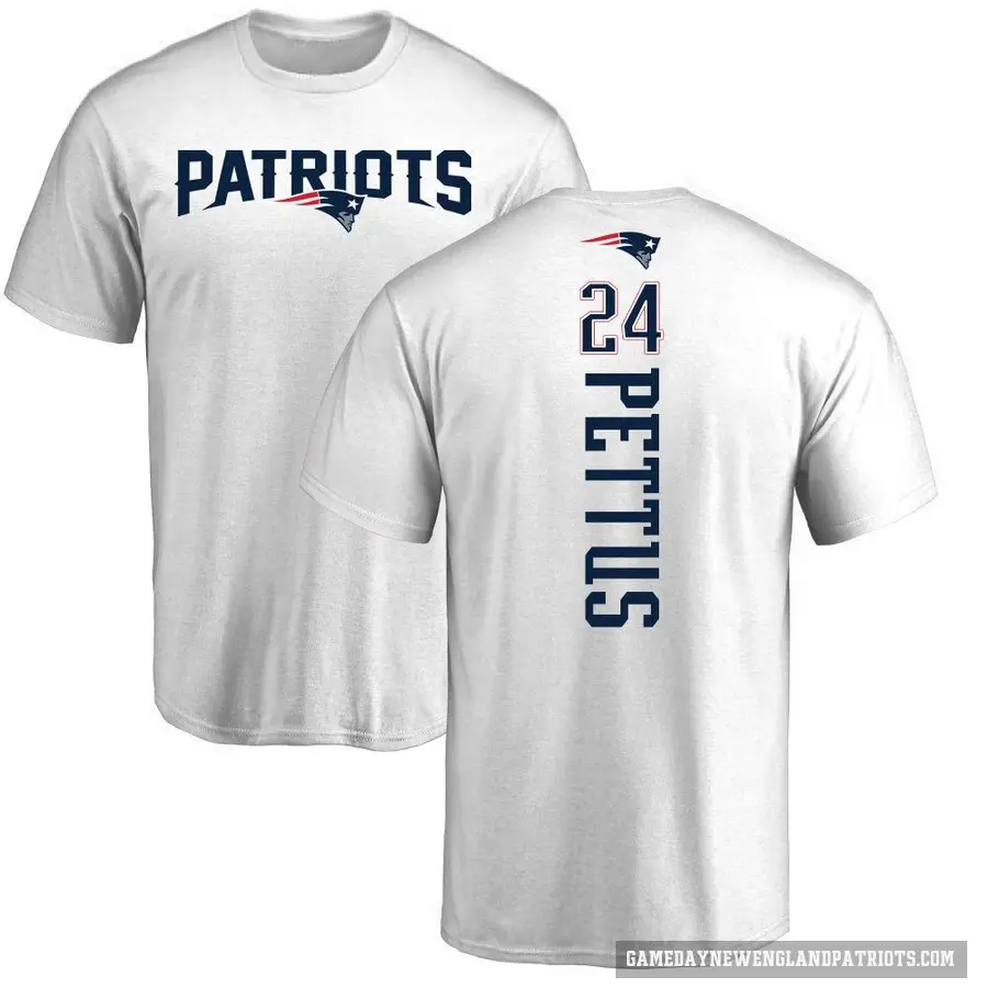 Men's ＃24 Dell Pettus New England Patriots White Backer T-Shirt