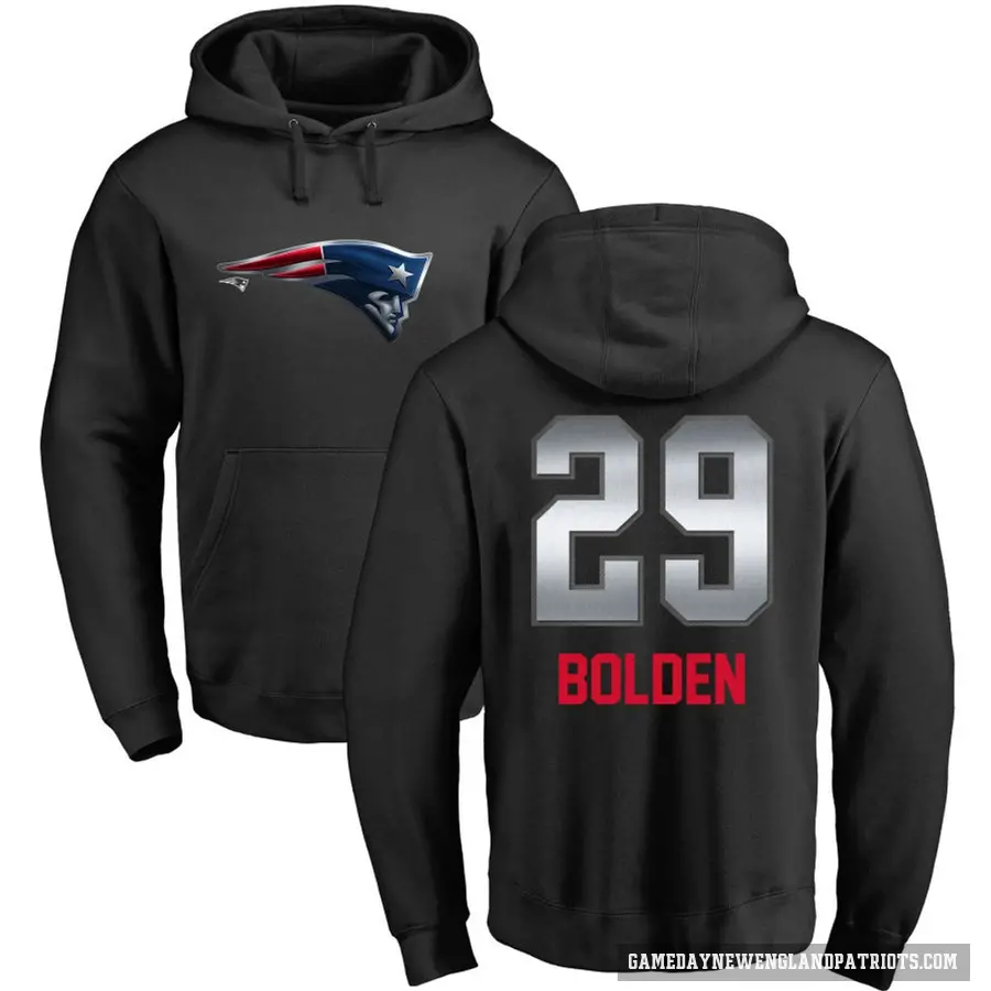 Men's ＃29 Isaiah Bolden New England Patriots Black Midnight Mascot Pullover Hoodie