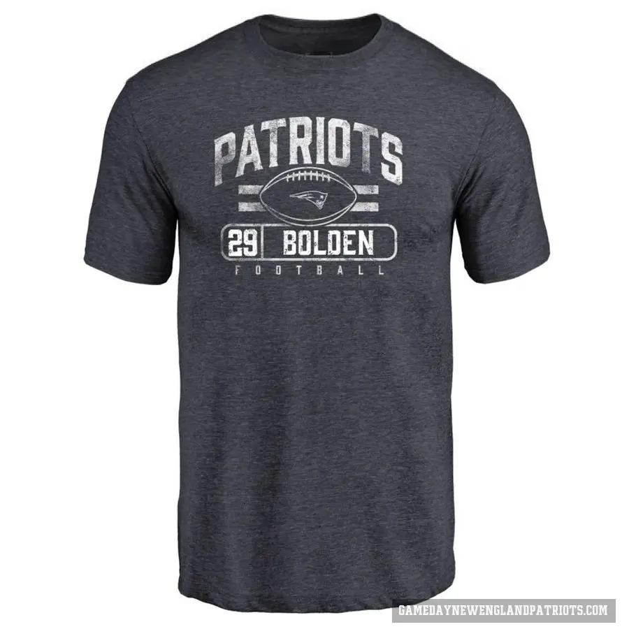 Men's ＃29 Isaiah Bolden New England Patriots Navy Flanker T-Shirt