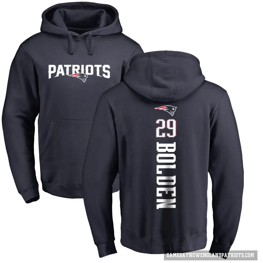 Men's ＃29 Isaiah Bolden New England Patriots Navy Pro Line Backer Pullover Hoodie