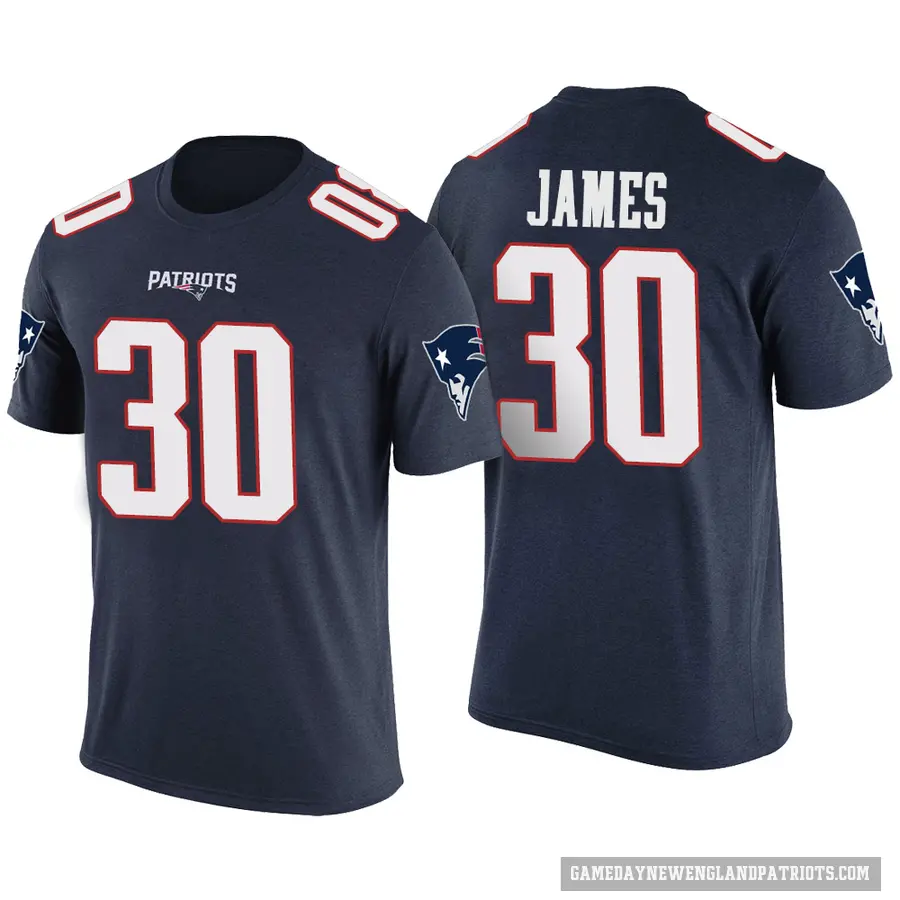 Men's ＃30 DJ James New England Patriots Navy Color Rush T-Shirt