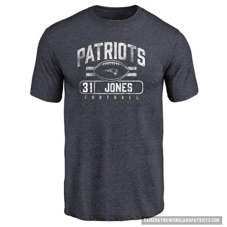 Men's ＃31 Jonathan Jones New England Patriots Navy Flanker T-Shirt