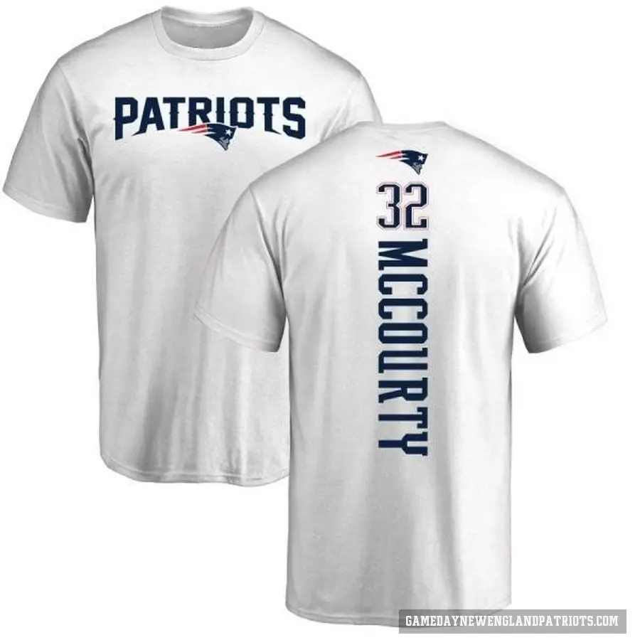 Men's ＃32 Devin McCourty New England Patriots White Backer T-Shirt