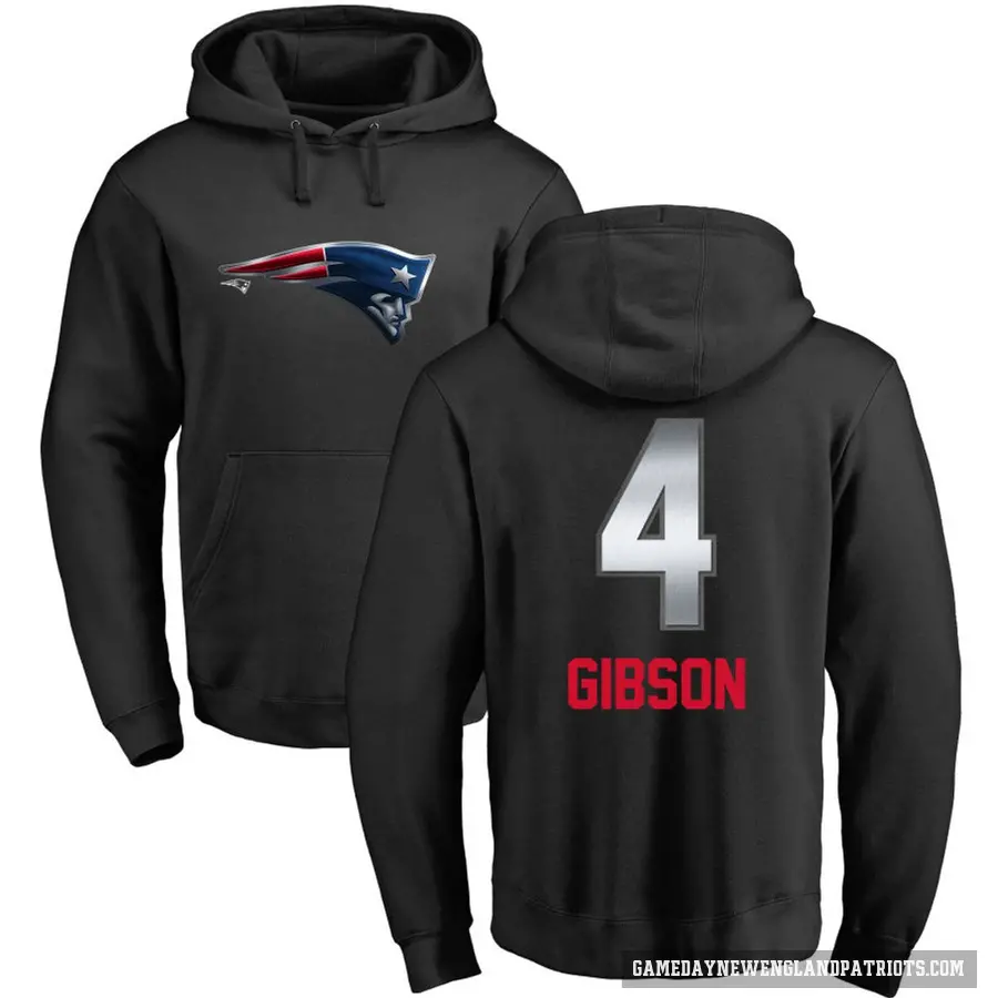 Men's ＃4 Antonio Gibson New England Patriots Black Midnight Mascot Pullover Hoodie