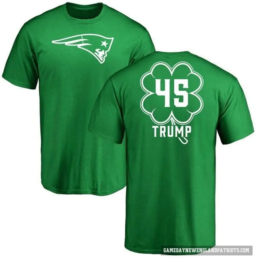 Men's ＃45 Donald Trump New England Patriots Green St. Patrick's Day T-Shirt