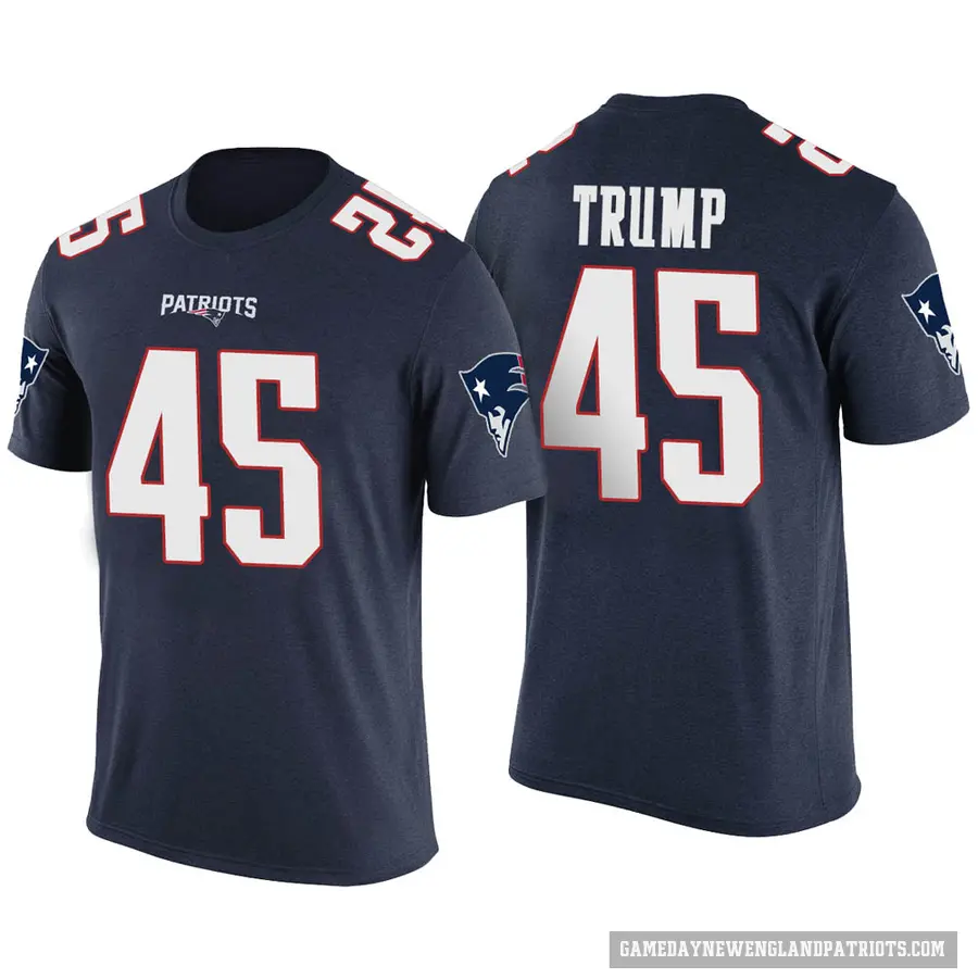 Men's ＃45 Donald Trump New England Patriots Navy Color Rush T-Shirt