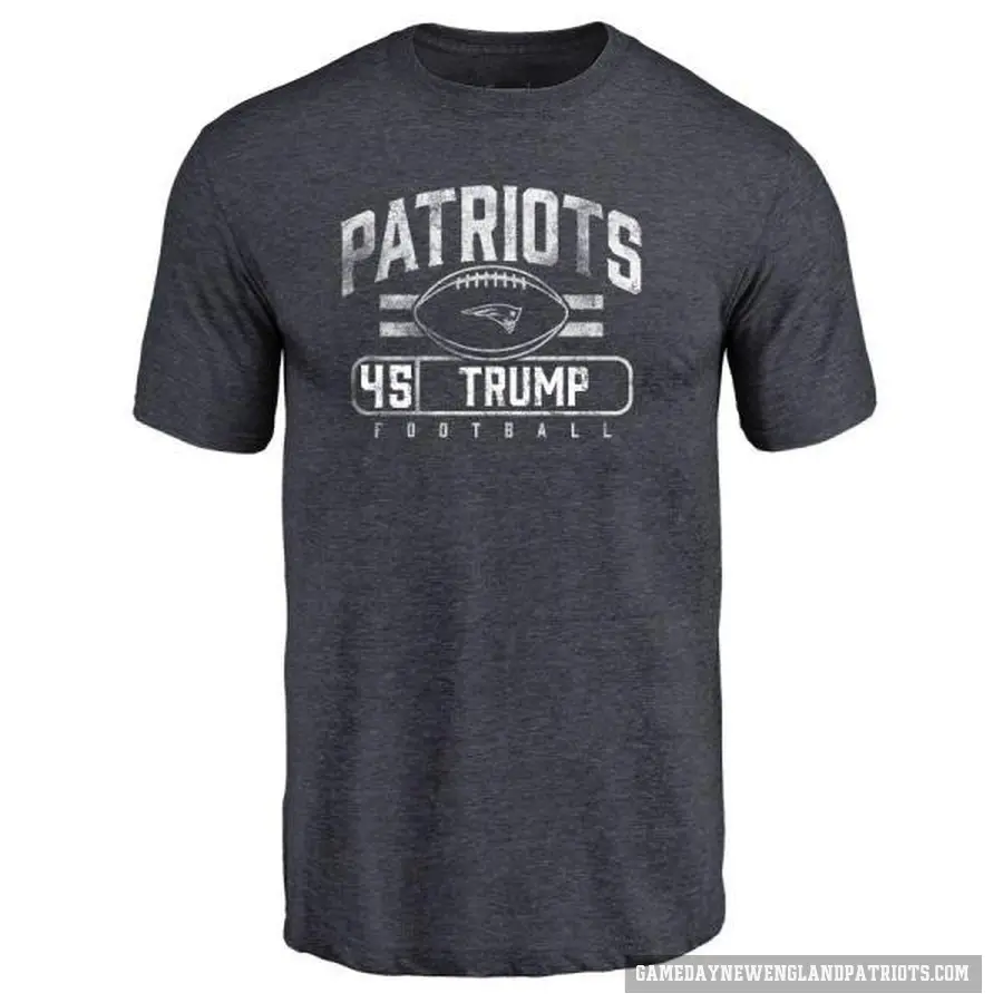 Men's ＃45 Donald Trump New England Patriots Navy Flanker T-Shirt