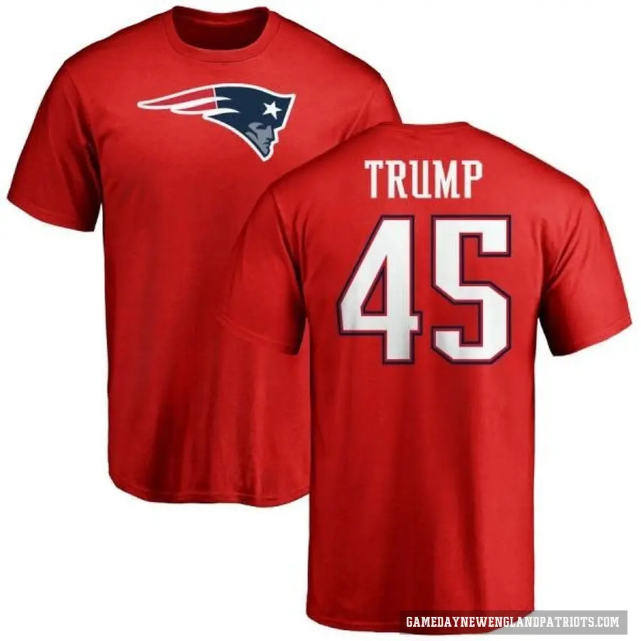 Men's ＃45 Donald Trump New England Patriots Red Logo T-Shirt