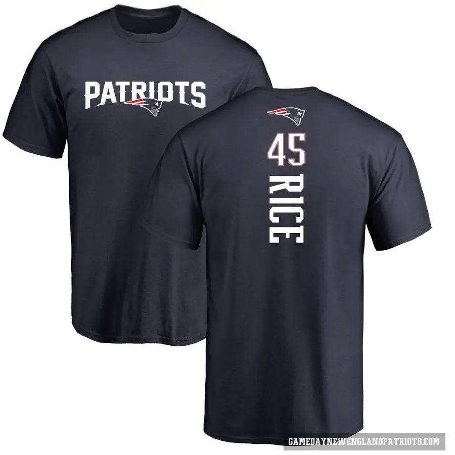 Men's ＃45 Monty Rice New England Patriots Navy Backer T-Shirt