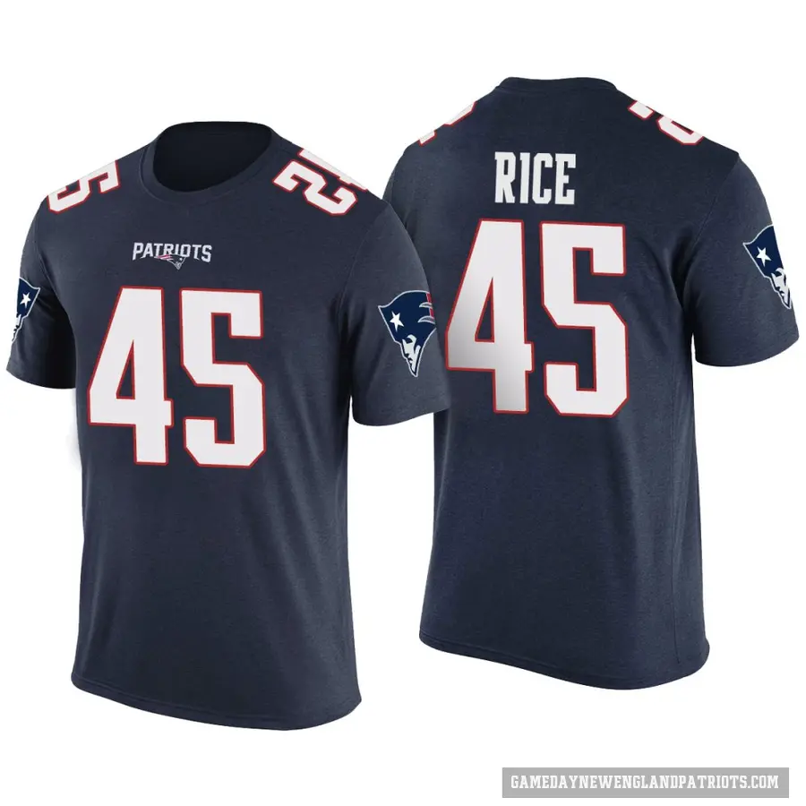 Men's ＃45 Monty Rice New England Patriots Navy Color Rush T-Shirt