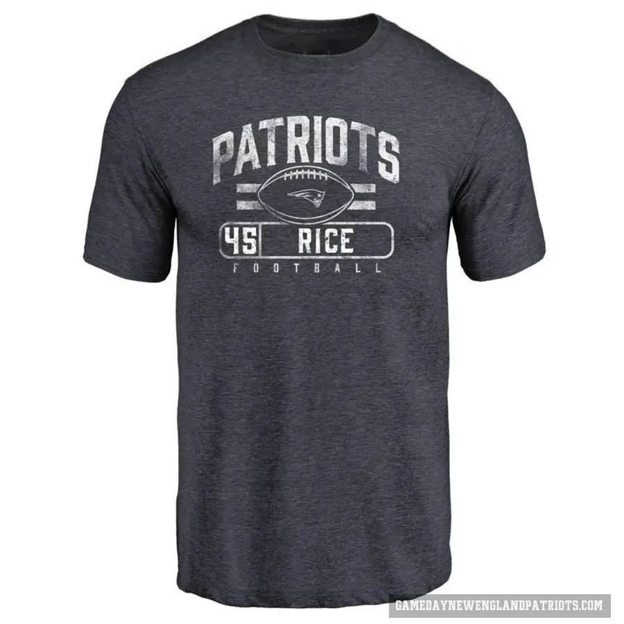 Men's ＃45 Monty Rice New England Patriots Navy Flanker T-Shirt