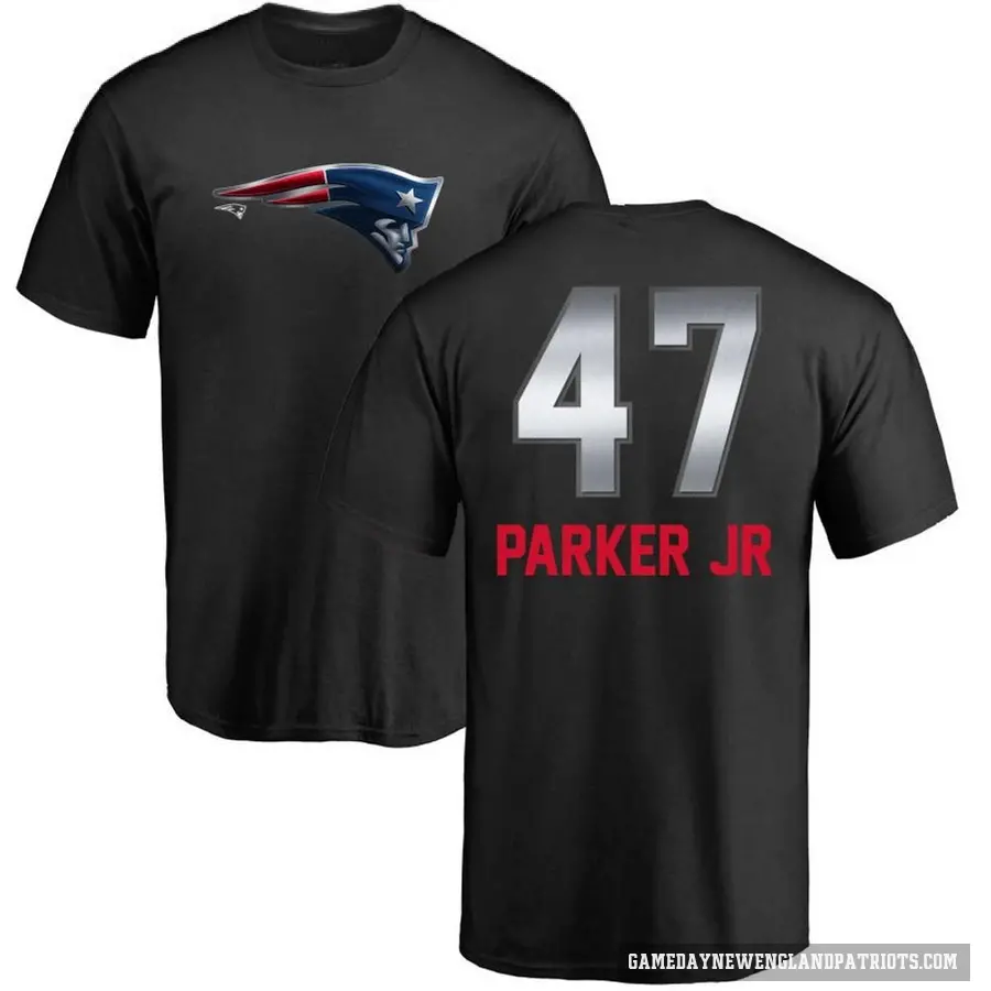 Men's ＃47 Andrew Parker Jr. New England Patriots Black Midnight Mascot T-Shirt