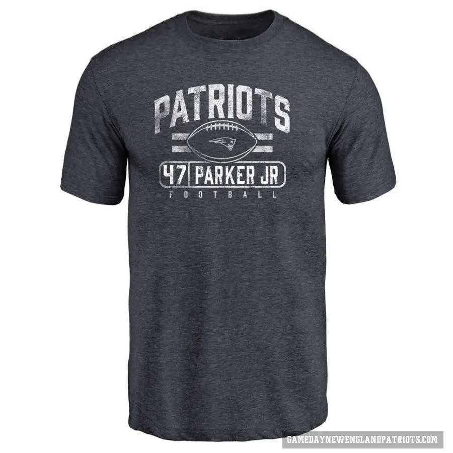 Men's ＃47 Andrew Parker Jr. New England Patriots Navy Flanker T-Shirt