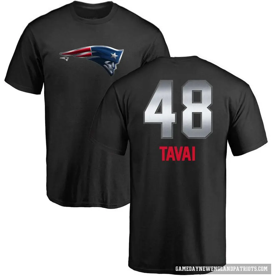 Men's ＃48 Jahlani Tavai New England Patriots Black Midnight Mascot T-Shirt