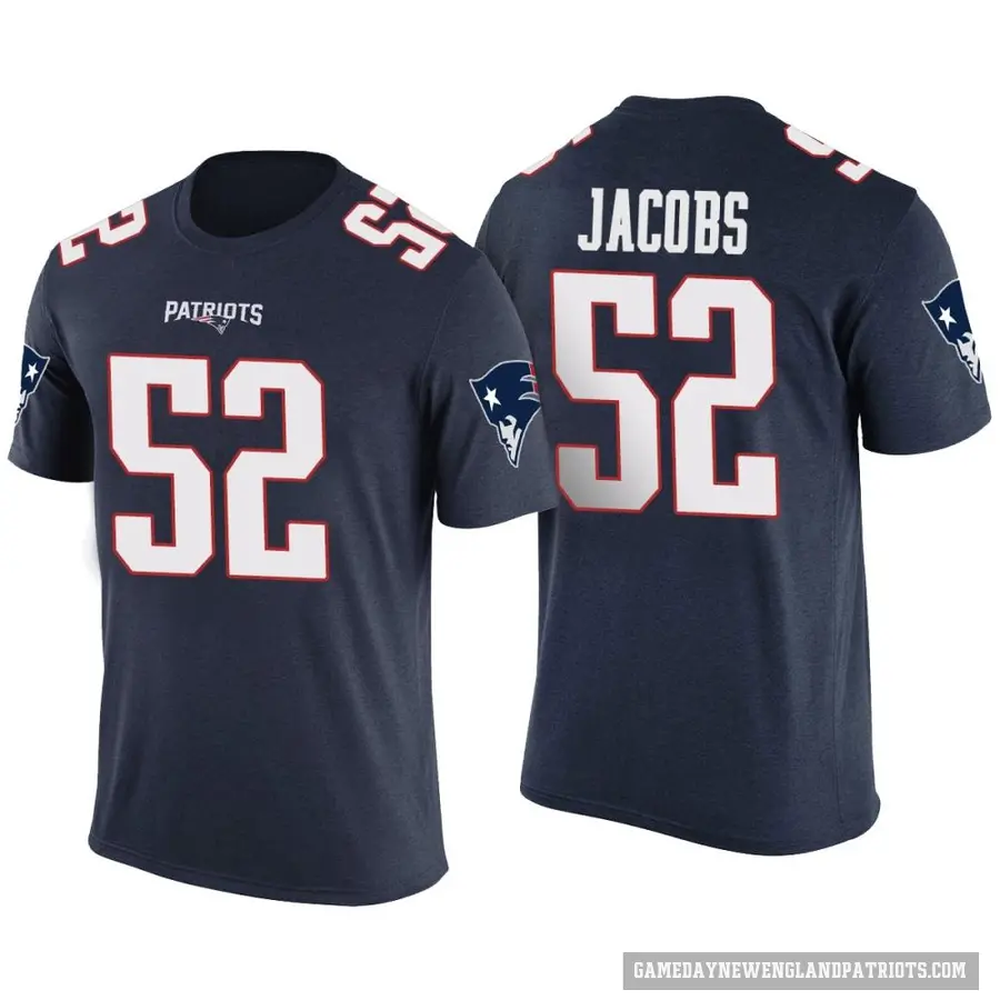 Men's ＃52 Curtis Jacobs New England Patriots Navy Color Rush T-Shirt