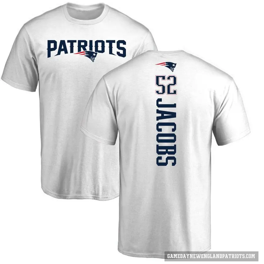 Men's ＃52 Curtis Jacobs New England Patriots White Backer T-Shirt