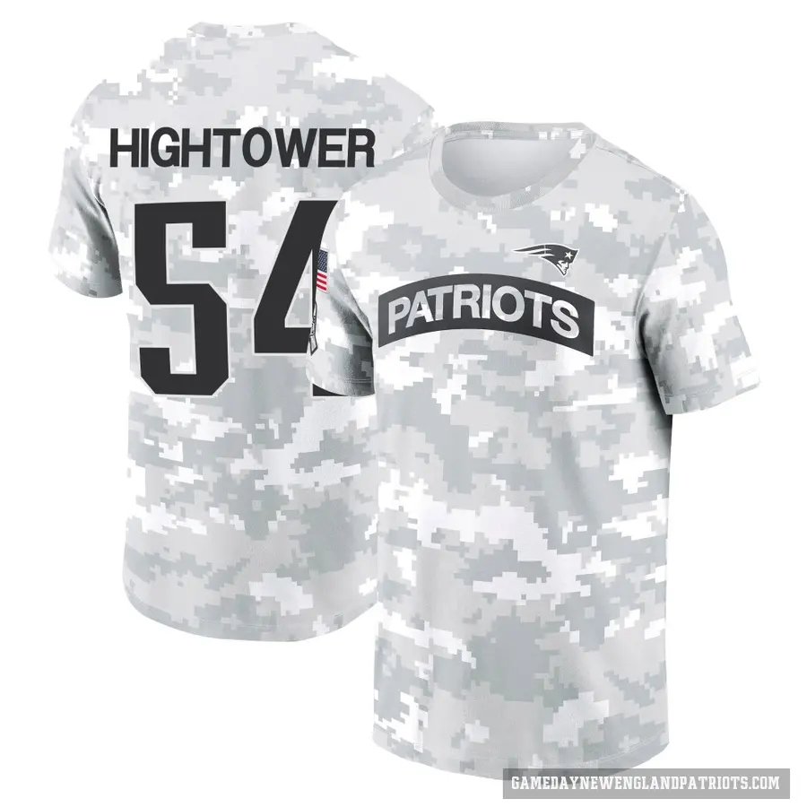 Men's ＃54 Dont'a Hightower New England Patriots Camo Arctic 2024 Salute to Service Performance T-Shirt