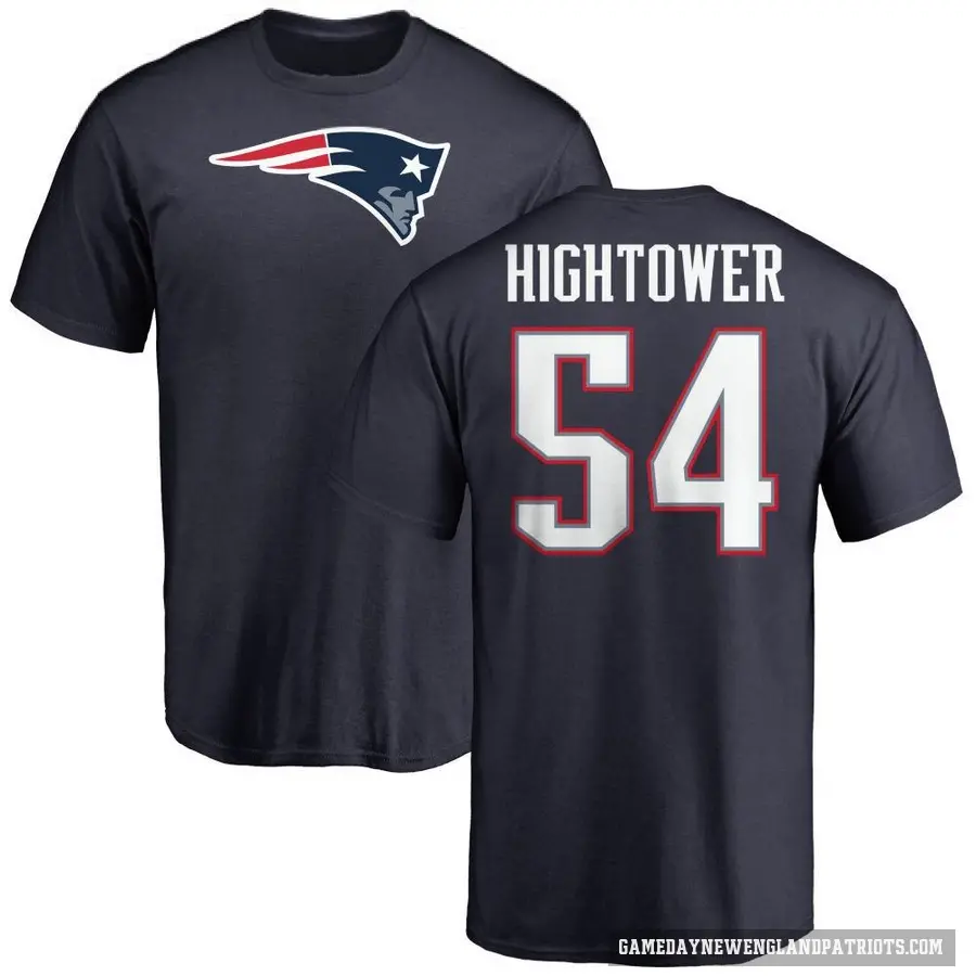 Men's ＃54 Dont'a Hightower New England Patriots Navy Logo T-Shirt