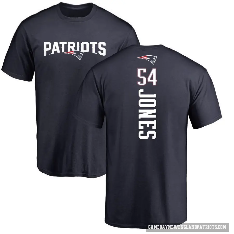 Men's ＃54 Truman Jones New England Patriots Navy Backer T-Shirt