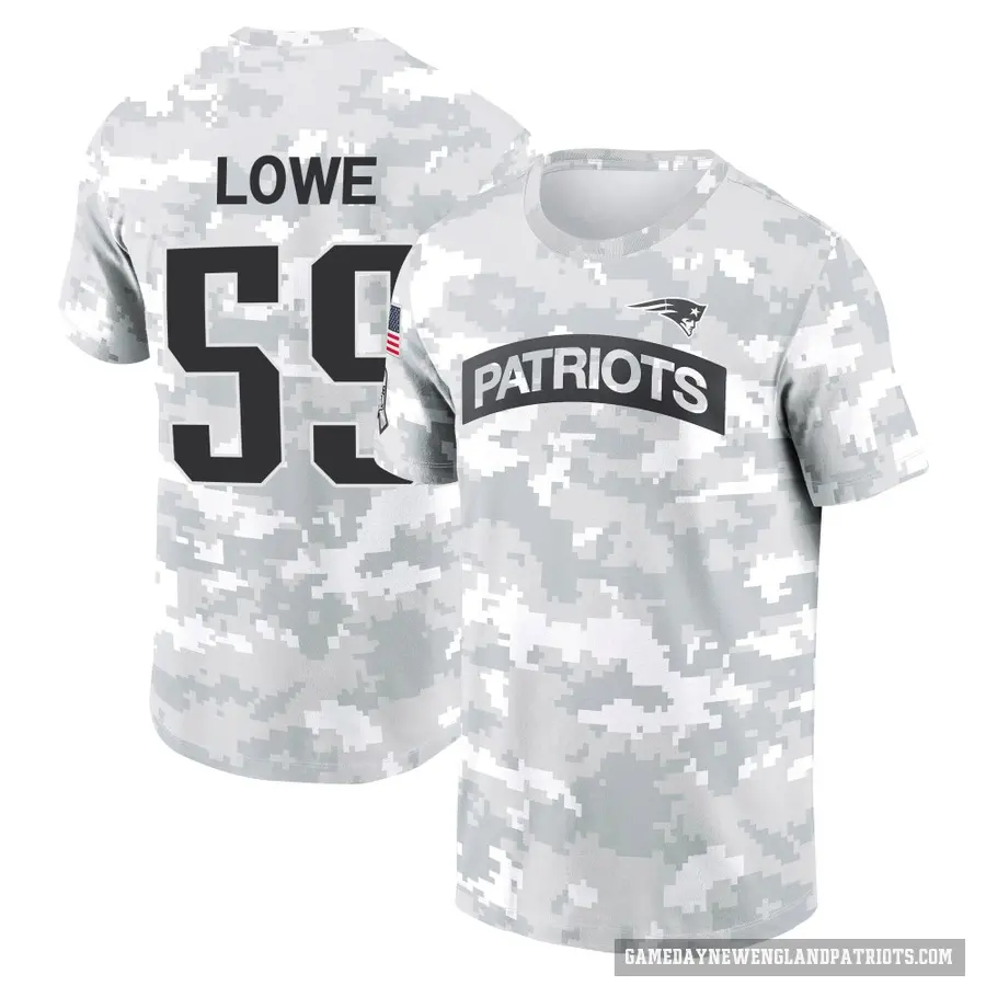 Men's ＃59 Vederian Lowe New England Patriots Camo Arctic 2024 Salute to Service Performance T-Shirt