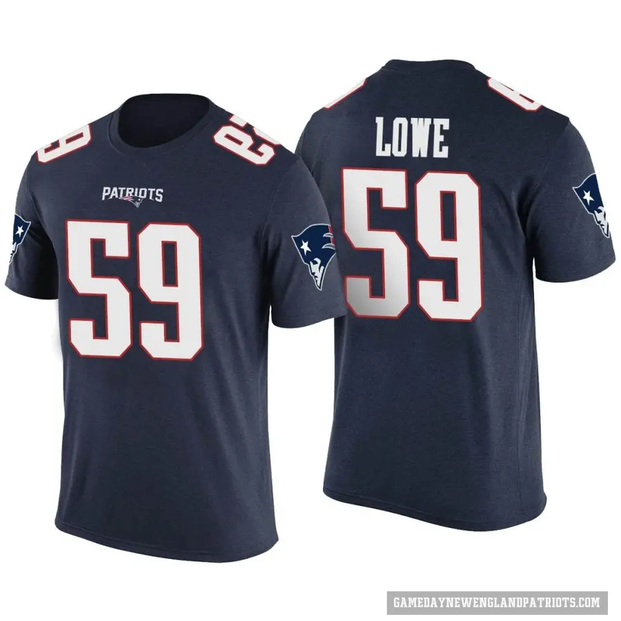 Men's ＃59 Vederian Lowe New England Patriots Navy Color Rush T-Shirt