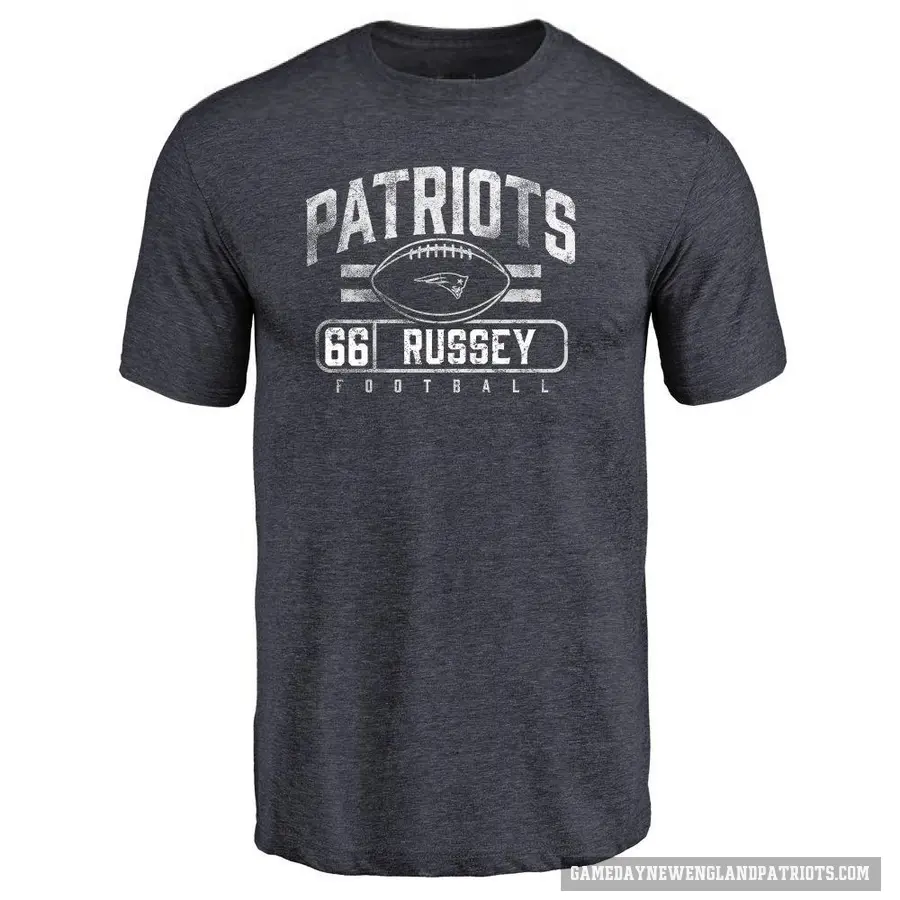 Men's ＃66 Kody Russey New England Patriots Navy Flanker T-Shirt